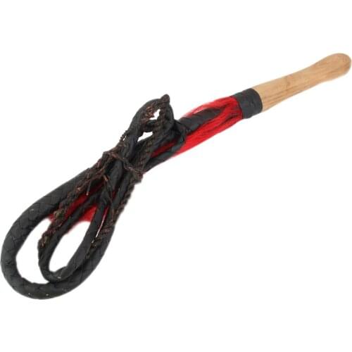 6ft Cowhide Braided Leather Stockwhip Stock Whip Bullwhip Bull Whip with Wooden Handle