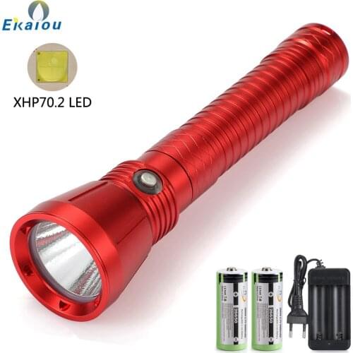 XHP70.2 Highpower Professional Diving Torch IPX8 Dive Light 200M Tactical Outdoor Hunting LED Flashlight Suitable Use 2x26650