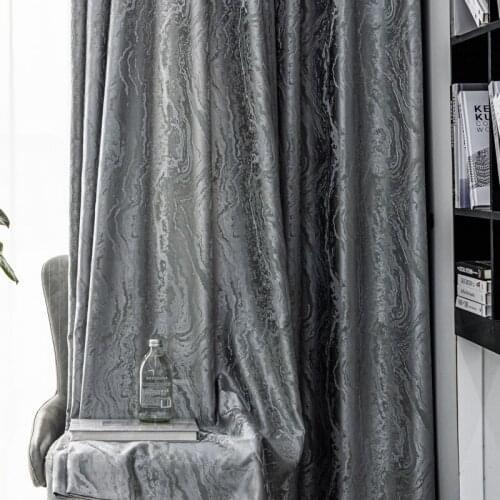 Simple Post-modern Curtains for Living Dining Room Bedroom Light Luxury 2021 New Geometric Striped Curtain Imitation Silk