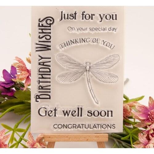 Dragonfly Clear Stamps/Seals For DIY Scrapbooking/Card Making/Album Decorative Silicone Stamp Crafts