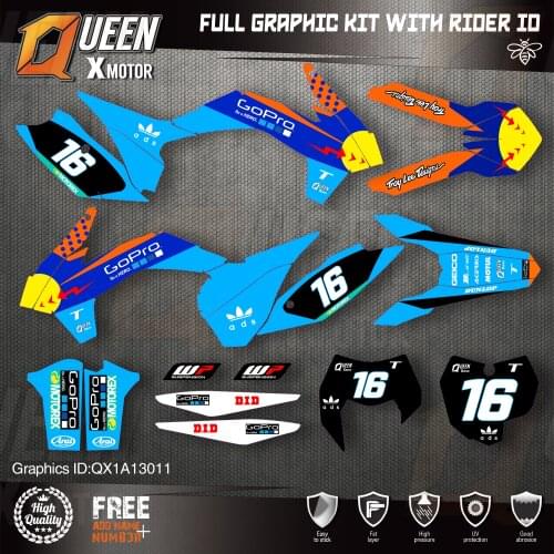 QUEEN X MOTOR Custom Team Graphics Decals Stickers Kit For KTM 2013 2014 2015 SX SXF , 2014 2015 2016 EXC XC-W EXC-F 011