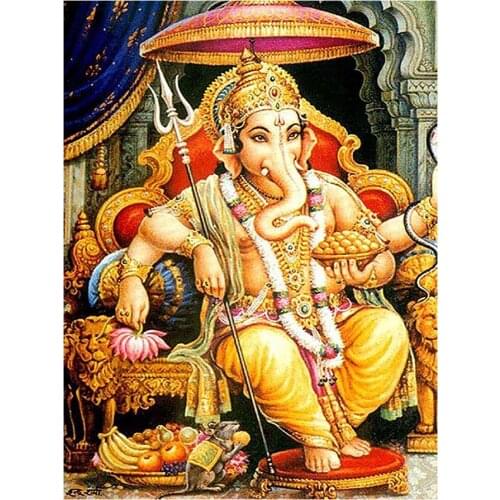 Elephant Head God Ganesha Diamond Painting Religion Portrait Round Full Drill 5D Nouveaute DIY Mosaic Embroidery Cross Stitch