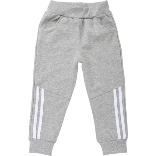 27kids Autumn Boys And Grils Sweatpants Middle Waist Cotton Fabrice Breathable For PE Class Kids Trousers For 2-9 Year