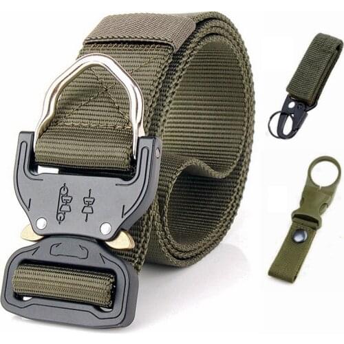Tactical Men Belt Army Training Duty Nylon Waist Belts High Quality Strong Automatic Quick Unlock Men Military Metal Buckles