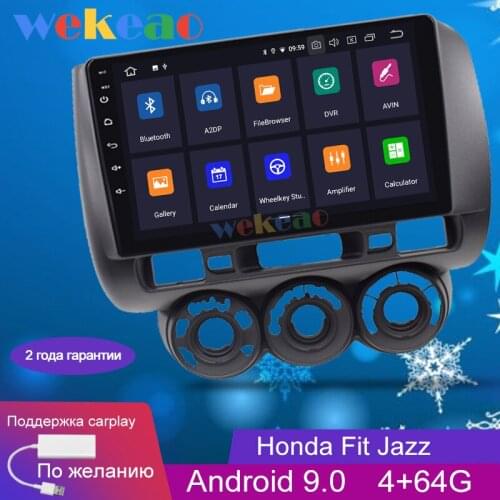 Wekeao Touch Screen 9" 1 Din Android 9.0 Car Dvd Multimedia Player For Honda Fit Jazz Car Radio GPS Navigation 2004-2007 WIFI 4G