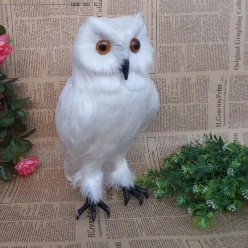 Vivid Snowy Owl Figurine Artificial PE Bubo Scandiaca Wild Animal Specimen Model Statue Mascot Decoration Art and Craft Ornament
