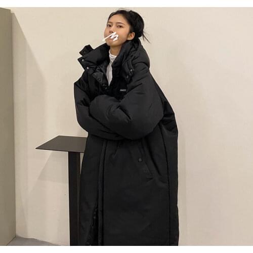 2021 Winter Cotton Jacket Korean Students Loose Plus Size Woman Clothing Korean Fashion Coats Harajuku Hooded Oversize Pocket