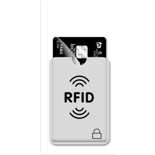 10Pcs Anti Rfid ID Card Holder Silver Laser Aluminium Wallet Blocking Reader Lock Bank Card Case Credit Cards Covers
