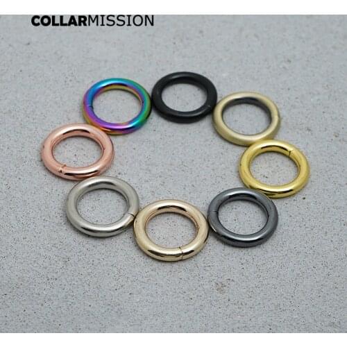 15mm high quality electroplated metal ring in eight colors for sale for DIY dog collar backpack with handbag