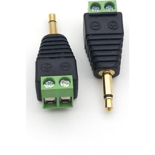 50 pcs Gold plated 3.5mm mono Plug Screw Terminal Binding Post for headphones New