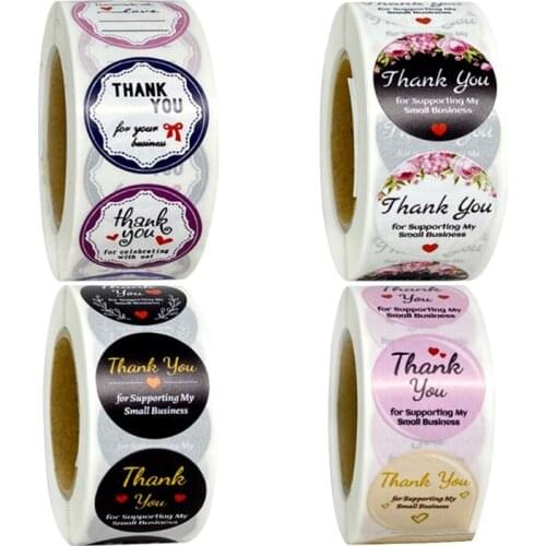 500pcs Thank You for Supporting My Small Business Stickers Floral Seal Labels