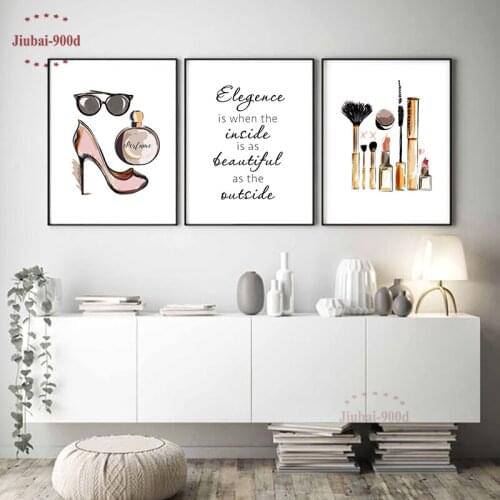 900D Canvas Painting Wall Art Fashion Girls Glasses Shoes Posters And Prints Nordic Decoration Home For Living Room Salon SAN80