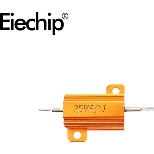 25W Aluminum Power Metal Shell Case Wirewound Resistor 0.01R ~ 10K 0.1 0.15 0.2 0.22 10 12 15 18 68 100 200 1K ohm resistance