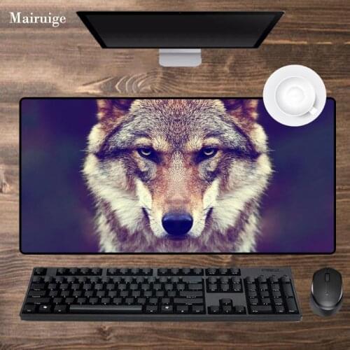 Wolf Pictures Large Mouse Pad Gaming Accessories XXL Anti-slip Natural Rubber PC Computer Keyboard Desk Mat Lockedge Mousepad