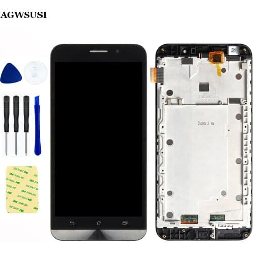 For Asus Zenfone Max ZC550KL ZenFone 5000 Z010D Touch Screen Digitizer Sensor Glass + LCD Display Panel Monitor Assembly + frame