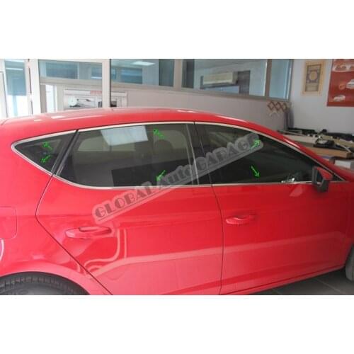 For Seat Leon Mk3 2012-2020 Chrome Full Window Moulding Window Frame Framework Auto Accessory Diffüser Spilitter Car-styling