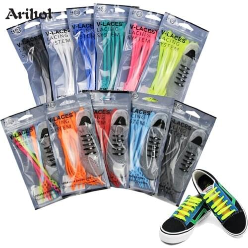 14pcs/pack No Tie Elastic Shoelaces Adult Children Laces for Shoes Lazy Shoelace 10 Colors Silicone Gel Tieless Shoelaces