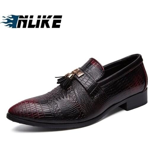 INLIKE Fashion Wedding Shoes Pointed Toe Casual Dress Shoes Luxury Brand Oxford Shoes Tassel Business Party Shoes