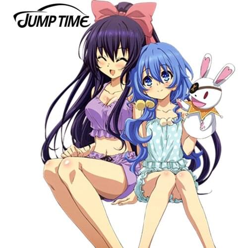 JumpTime 13cm x 9.9cm Lovely Car Styling Date a Live Anime Yoshino Yatogami Tohka JDM Car Window Decal Car Sticker Accessorie