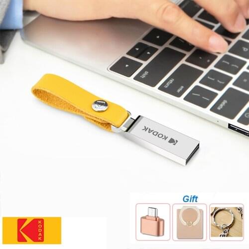 KODAK USB3.0 K123 USB Flash Drive MINI Pen Drive 128GB 64GB 32GB 16GB Pendrive Waterproof USB Memory Stick Leather andyard