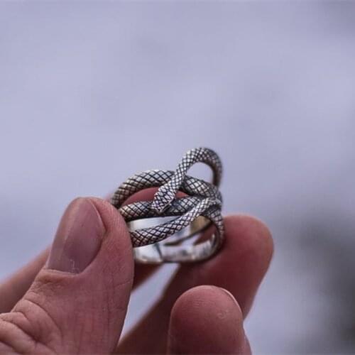 Gothic Punk Snake-shaped Rings for Women Men Accessories Party Fashon Jewelry Snake Statement Ring Gift