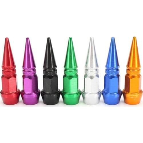 4Pcs Creative Cone Shape Car Tire Accessories Wheels Valve Stems Caps for Volkswagen Polo Golf Renault Peugeot Citroen Audi Bmw