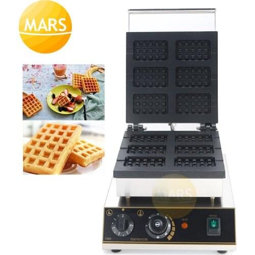 Commercial Waffle Maker Non-stick Electric Waffle Iron Baker Machine 6pcs waffle on stick Toaster Snack Machine 220v 110v