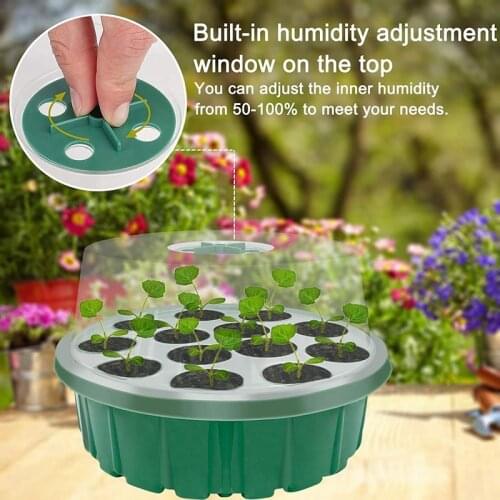 Seed Starter Tray Humidity Adjustable with Dome Base Greenhouse Grow Trays Mini Propagator for Seeds Growing Starting