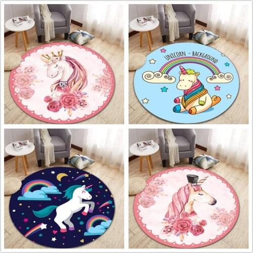 Cartoon Unicorn/Flamingo 3D Printing Carpet Kids Room Play Area Rugs Baby Bedroom Crawl Gift Child Floor Mats Antiskid Christmas