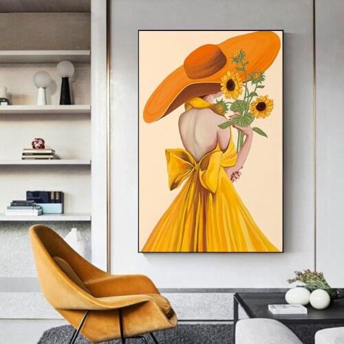 Needlework DIY Precision Printing Counted Fanghua Cross Stitch Beauty Hat Sunflower Sets for Embroidery Kits Cross-Stitch Kits