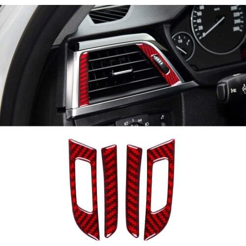 Interior Carbon Fiber Front Air Vent Trims Wind Outlet Switch Decoration Stickers for BMW 3 4 Series GT F30 F32 F34