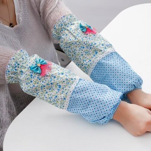 Housework Oversleeves For Ladies Floral Lace Fabric Sleeves Kitchen Accessories Anti-Fouling Housework Long Protection Sleeves