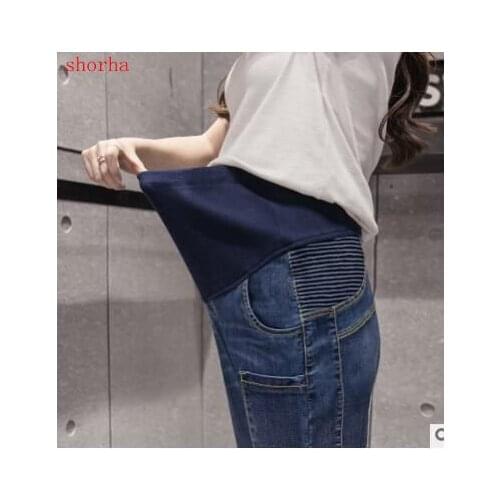 New Elastic Waist Maternity Jeans Pants for Pregnancy Clothes Autumn / Winter New Pregnant Women Hole pant Maternity