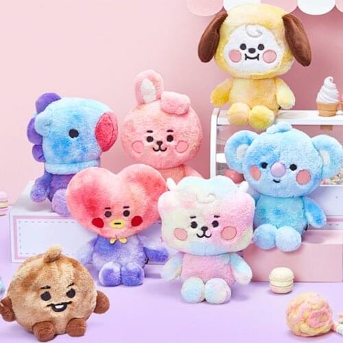 New Kpop Korean Baby Candy Colored Plush Toys Pillow Animals Kawaii Plush Dolls Dog Rabbit Plush Exquisite Toys 23CM Fans Gifts