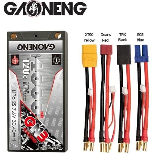 Rechargeable battery GAONENG GNB 4000mAh 7.6v 120C For RC Car Racing Spare Parts With Shell Upgrade LiHV 2S Battery
