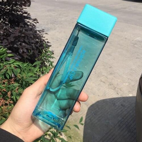 Water Bottle Outdoor Portable 450ml Water Cup Square Plastic Sports Drink Bottle Camping Bike Water Cup