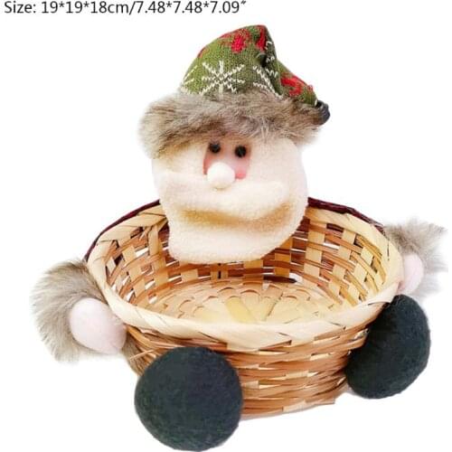 Christmas Candy Storage Basket Santa Claus Snowman Elk Decoration Party Supplies 94PF