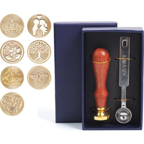 Sealing Wax Retro Antique Metal Plant Seal Stamp for DIY Wedding Invitations Decor Ancient Wax Stamp Craft