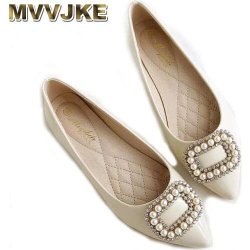 MVVJKEWomen Rhinestone Flat Shoes Patent Leather Brand Flats Slip On Ladies Fashion Ballet Shoes Zapatos Muj Lazy Flats Plus Siz