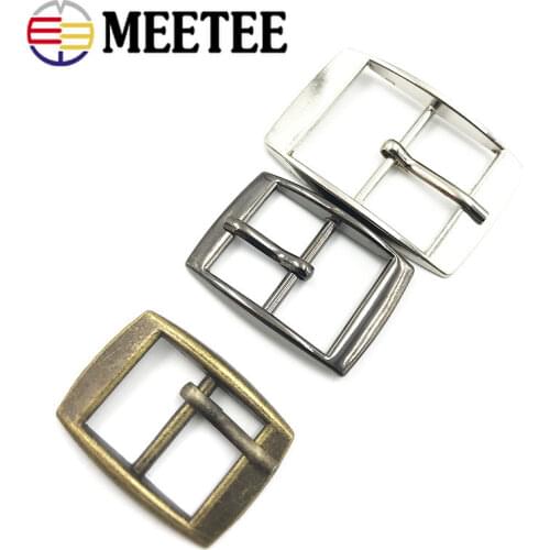 10Pcs Meetee 15/20/25/30mm Metal Pin Buckles Bag Strap Adjust Webbing Slider Belt Buckle DIY Luggage Shoes Leather Accessories