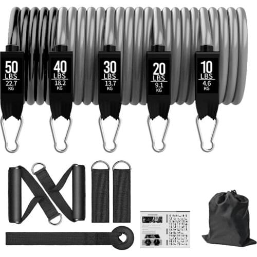 11 Pcs Set Fitness Latex Resistance Bands Set TPE Belt Training Exercise Yoga Pull Rope Gym Equipment Elastic Bands