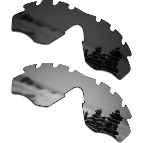 SmartVLT 2 Pieces Polarized Sunglasses Replacement Lenses for Oakley M2 Frame Vented Stealth Black and Silver Titanium