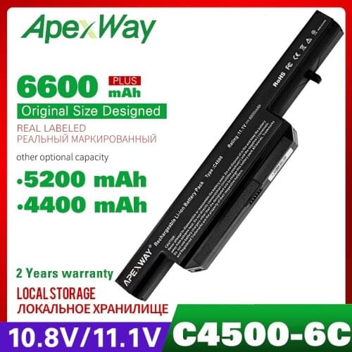 ApexWay 11.1V Laptop battery C4500BAT-6 c4500bat 6 for CLEVO C4100 C4500 C4500Q B4100M B4105 B5130M W150 W170HN A6-87-C480S-4P4