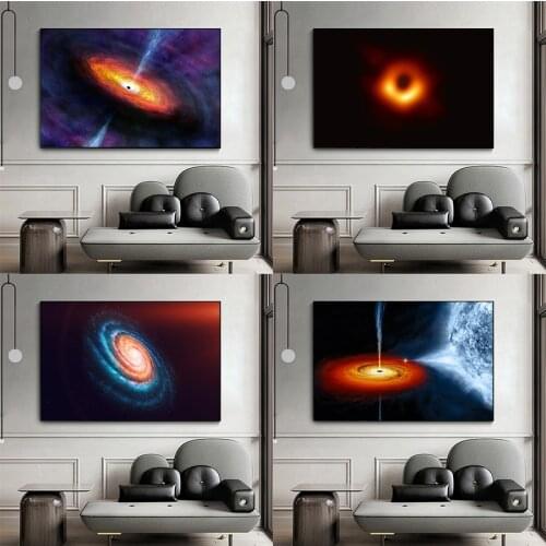 Astronomy Sci-Fi Universe Canvas Frameless Art Painting Milky Way Universe Mysterious Vortex Home Decor Poster Modern Wall Chart