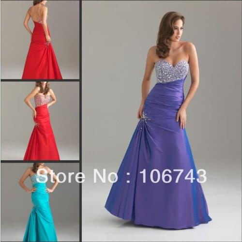 Free shipping 2016 cute best sale new style bride wedding Custom size embroldery taffeta beading sweetheart beach evening dress
