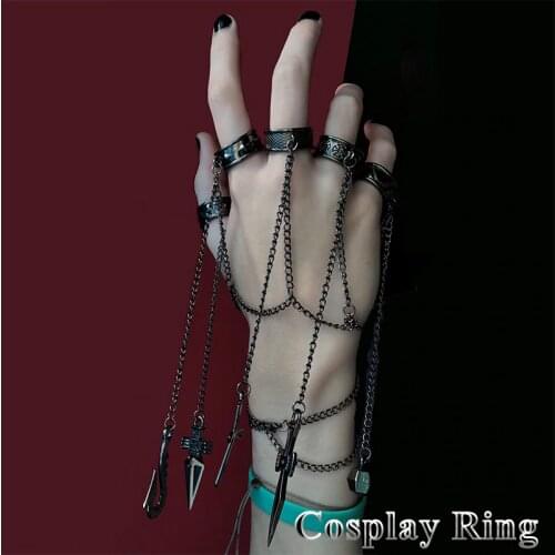 Lateefah Cartoon Hunter x Hunter Kurapika Cosplay Costume Prop Metal Ring Accessories Alloy Fashion Pendant Chain for Gift