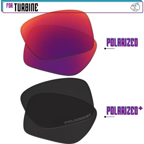 EZReplace Polarized Replacement Lenses for - Oakley Turbine Sunglasses - BlackPPlus-MidnightP