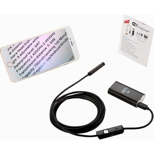 HD 720P WIFI Endoscope Camera Mini 8mm Lens 1/2/3.5/5m Cable Waterproof Snake Inspection Borescope Camera for Iphone IOS Android