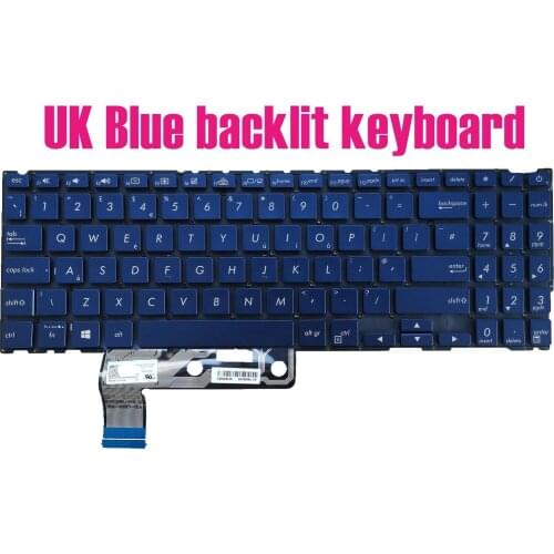 UK Blue backlit keyboard for Asus ZenBook 15'' UX533F UX533FD UX533FN 0KN1-621UK16