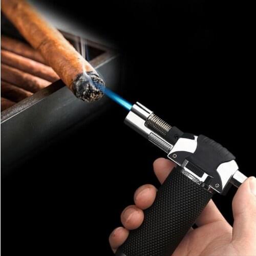 Kitchen Outdoor Barbecue Ignition Windproof lighter Firepower fierce Metal Torch Spray gun Butane Gas lighter Blue flame